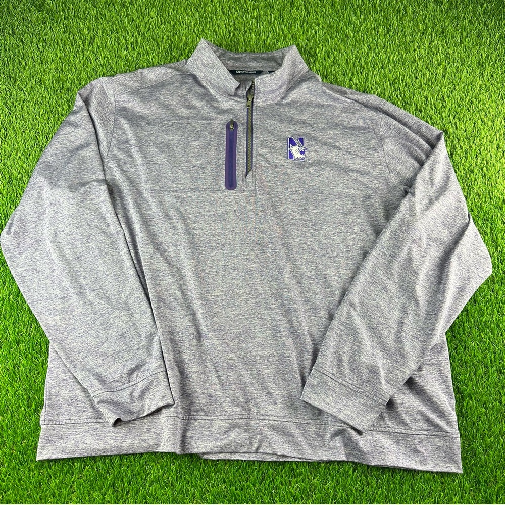 Men’s Sz XXXL Cutter & Buck Northwestern Wildcats 1/4 Zip Pullover Purple 3XL